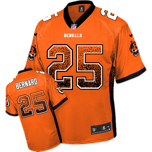 Men's Elite Giovani Bernard Nike Jersey Orange - #25 Drift Fashion NFL Cincinnati Bengals